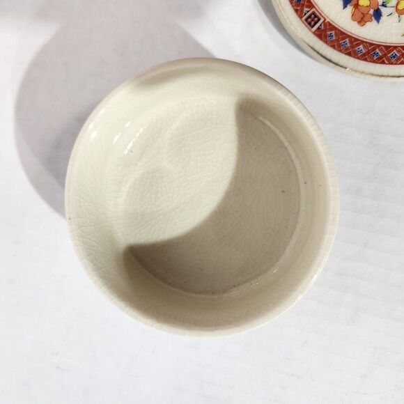 Imari Style Floral Lidded Jar Jewelry Trinket Powder Box Porcelain Colorful - Picture 9 of 11